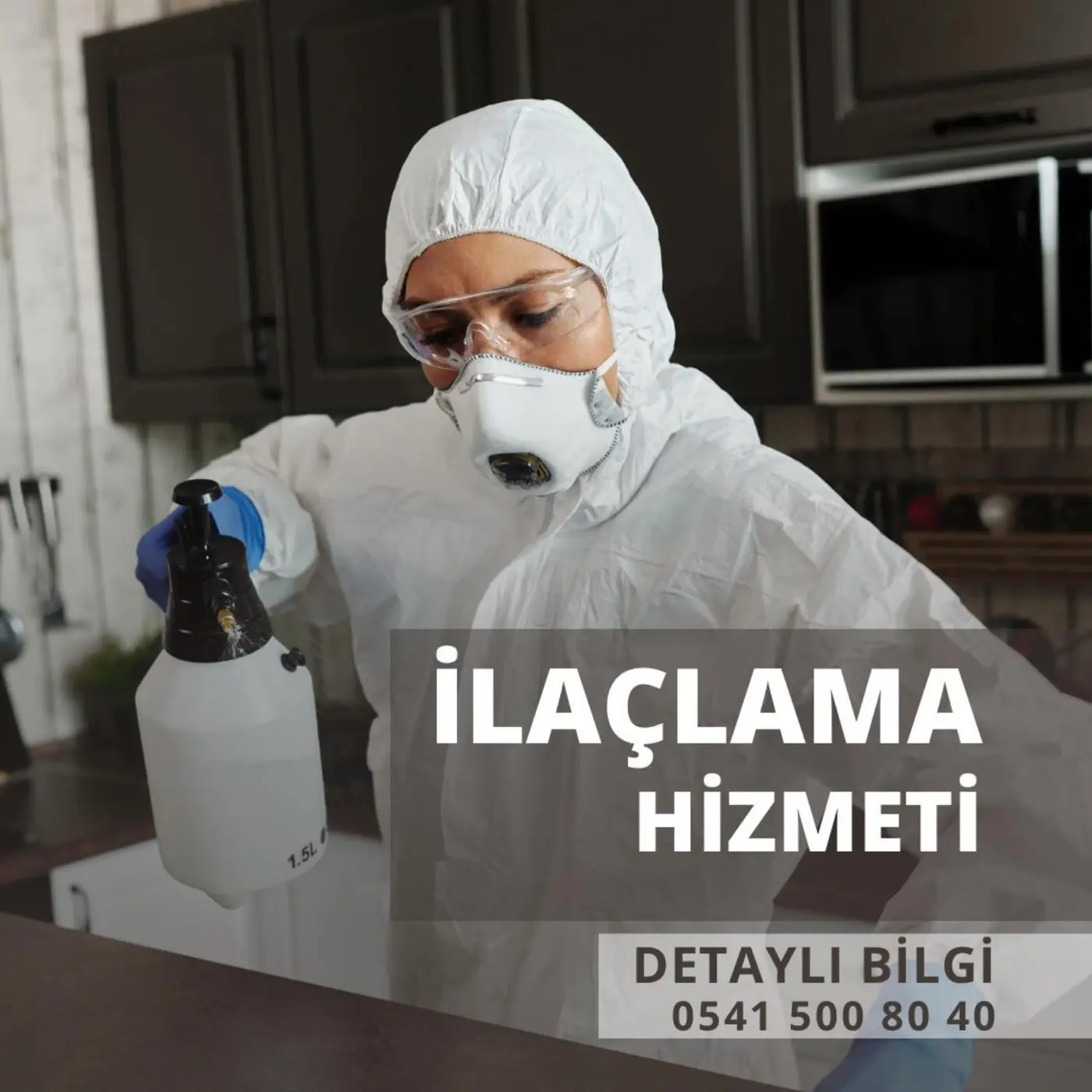 Koruyucu ekipmanlarla ilaçlama uygulaması