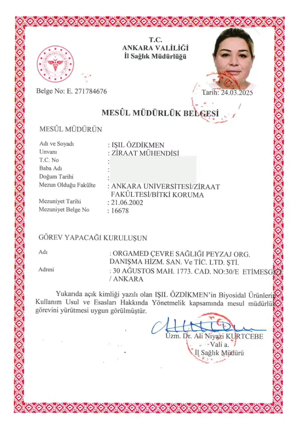 Mesul Müdürlük Belgesi